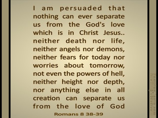 Romans 8:28 to 29  I Am Persuaded (beige)